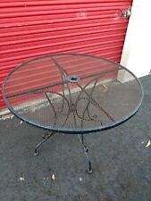 48"x28" Round Black Wrought Iron Patio Table (3-piece Easy Assembly) Pre-owned/G, used for sale  Shipping to South Africa
