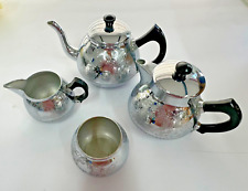 vintage tea set chrome for sale  LAURENCEKIRK