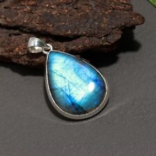 Used, Blue  Flashy Labradorite Gemstone Handmade 925 Sterling Silver Simple Pendant for sale  Shipping to South Africa