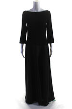 Tadashi Women's Round Neck 3/4 Sleeves Maxi Evening Dress Black Size 10, used for sale  Shipping to South Africa