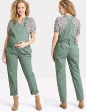 The Nines by Hatch Olive Green Denim Maternity Overalls Size M for sale  Shipping to South Africa
