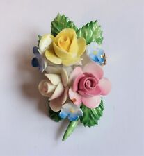 Porcelain roses brooch for sale  UK