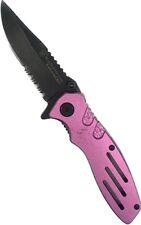 Cuchillo de bolsillo Smith & Wesson Extreme Ops rosa - hoja combinada con punto de clip de 3 segunda mano  Embacar hacia Argentina