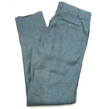 Calça masculina Robert Graham Delave linho ajuste moderno verde cedro tamanho 34R comprar usado  Enviando para Brazil
