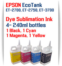 Usado, Frascos de 240 ml de tinta de sublimação Epson EcoTank ET-2700, ET-2750, ET-3700 comprar usado  Enviando para Brazil