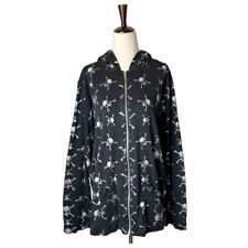 Used, Tripp NYC Sweatshirt Women Large Black Cotton Skull Print Full Zip Hoodie for sale  Shipping to South Africa