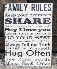 Family rules wall for sale  Logan