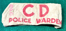 SCARCE WWII ERA CIVIL DEFENSE CD POLICE WARDEN ID ARM BAND (BUFFALO POLICE DEPT) for sale  Shipping to South Africa