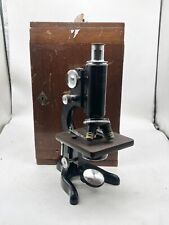 Vintage microscope wooden for sale  PRESTON