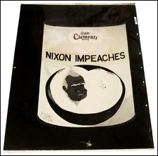 1974 Nixon Impeaches Pôster Lata Negativa Original Richard Nixon Impeachment Yel comprar usado  Enviando para Brazil
