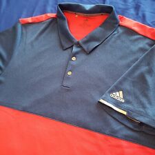 Adidas Golf Climachill Short Sleeve Golf Polo Mens 2XL Blue/Orange Silver Logo for sale  Shipping to South Africa