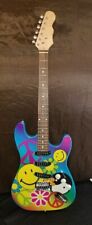 Limited Edition Electric Guitar Six Flags Love Peace Trippy Smiley Face Rare for sale  Shipping to South Africa