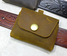 Bolsa de bolso masculina pequena cintura bolsa carteira couro de vaca marrom W362 comprar usado  Enviando para Brazil
