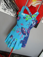 Używany,   Versace for H&M Turquoise Floral  Asymmetric Silk Pleated Dress size 36-6 US na sprzedaż  PL