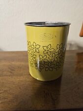 Vintage Androck Flour Sifter Floral Tin Yellow & Green Mid Century Modern USA for sale  Shipping to South Africa