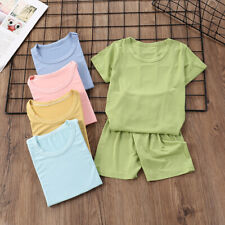 Micro Modal Niños Camiseta Pantalones Cortos Bajos Set Pijama Ropa de salón Bebé Niños Niña  segunda mano  Embacar hacia Argentina