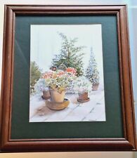 Original Watercolour - Garden Pots with Flowers, used for sale  Shipping to South Africa