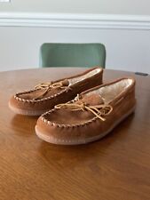 Minnetonka Men's Classic Moccasins Brown Tan Suede Leather Size 10  for sale  Shipping to South Africa