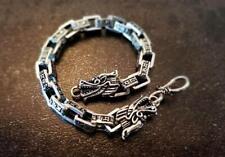 Amazing Men's 925 Sterling Silver Dragon Chain Block Link Fashion Bracelets for sale  Shipping to South Africa