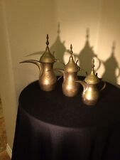 Used, Antique Islamic Persian Brass  Tea /Coffee Pot Set Of 3 Rare To Find Set for sale  Shipping to Canada