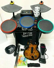 Xbox 360 Guitar Hero WORLD TOUR Wireless Band *Drums*MAPLE WOOD Guitar*Game*Mic for sale  Shipping to South Africa