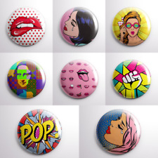 Pop Art 25 mm emblema botão vários estilos desenhos arte elegante NOVO comprar usado  Enviando para Brazil