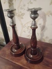 vintage wooden candle sticks for sale  MOFFAT