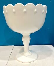 Vintage Large Teardrop Pedestal Compote INDIANA White Milk Glass Wedding Bowl, used for sale  Shipping to South Africa