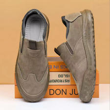 Men's Leather Casual Work Shoes Antiskid Slip On Driving Dress Loafers Moccasin, used for sale  Shipping to South Africa