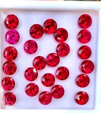 25 piezas piedra preciosa suelta impecable redonda rubí rojo Mogok de 8,00 mm con certificación segunda mano  Embacar hacia Argentina