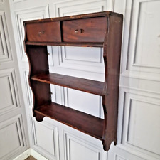 Antique Rustic Country Wooden Farmhouse Wall Shelving Unit Display Shelf for sale  Shipping to South Africa