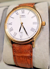 Vintage Timex Masculino Fácil Leitor Data, Pulseira de Couro Marrom Relógio Indiglo comprar usado  Enviando para Brazil