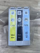 Paquete de 3 cartuchos de tinta genuinos Epson negro cian amarillo T0795 T0794 T0791 sellados, usado segunda mano  Embacar hacia Argentina