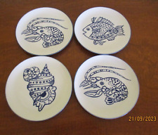 Pratos de lanche de porcelana Sea Life - Conjunto de quatro, excelente estado comprar usado  Enviando para Brazil
