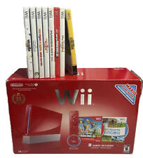 Red Nintendo Wii 25th Limited Mario Bros Tested Many Extras Controllers Games, used for sale  Shipping to South Africa