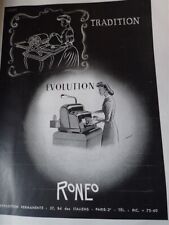 RONEO tradition evolution paper advertising FRANCE ILLUSTRATION 1947 collar for sale  Shipping to South Africa