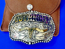 Fivela de cinto estilo troféu Guright - Texas Longhorn Cowboy Steer NOS por Tito's comprar usado  Enviando para Brazil