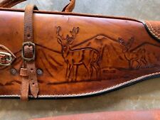 vintage heavy leather saddle rifle scabbard  for sale  Cape Girardeau