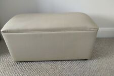 Large SWANGLEN Cream Faux Leather Padded Ottoman Footstool W/Storage 82x37x36cm for sale  Shipping to South Africa