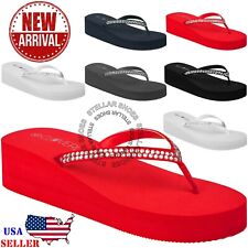 [NEW] CLOVERLAY Women’s Sandals Fashion Platform Sandals Wedge Flip Flop Sandal, used for sale  Shipping to South Africa