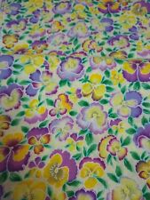 Vintage cotton quilting fabric Pansy print Windsor collection Hoffman 52"x44" for sale  Shipping to South Africa