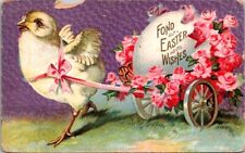 Carro de guirnalda con huevo... Fondos deseos de Pascua Baby Chick Pulls Z495 segunda mano  Embacar hacia Argentina