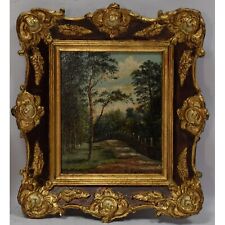 Około 1900-1950 Stary obraz olejny Krajobraz leśny znak H. Garski 35x32cm na sprzedaż  PL