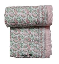 Colcha kantha estampada em bloco feita à mão indiana macia fina leve jaipuri razai  comprar usado  Enviando para Brazil