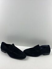 Karl Lagerfeld Black Suede Round Toe Slip On Penny Loafers Men’s Size 11.5 for sale  Shipping to South Africa
