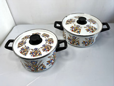 Two vintage Enamel Saucepans - Country House for sale  Shipping to South Africa
