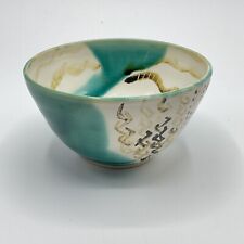 Usado, Tazón de cereal de sopa de arroz de cerámica de estudio hecho a mano esmalte azulado crujido 5,5""D segunda mano  Embacar hacia Argentina