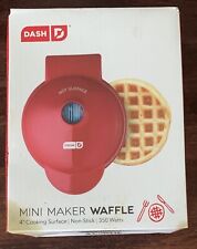 Dash Mini 4" Waffle Maker Non Stick  350 Watts Red for sale  Shipping to South Africa