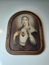 Litografia Vintage Religiosa Imaculada Sagrada Coração de Maria Emoldurada comprar usado  Enviando para Brazil