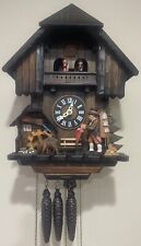 Albert Schwab Handcrafted Black Forest German Man Walking Musical Cuckoo Clock, used for sale  Shipping to South Africa